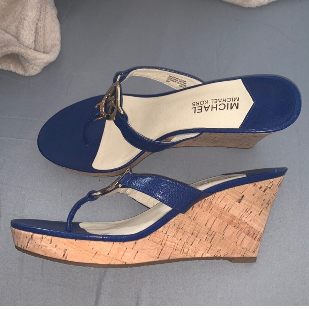 Blue Micheal Kors wedges